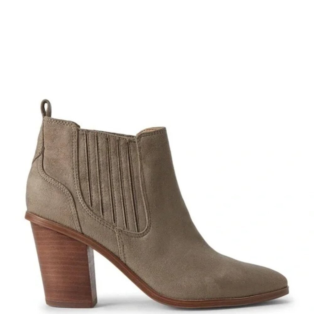 Nine West Mayley Chelsea Faux Suede Spring Winter Casual Pointed Toe Ankle Boot